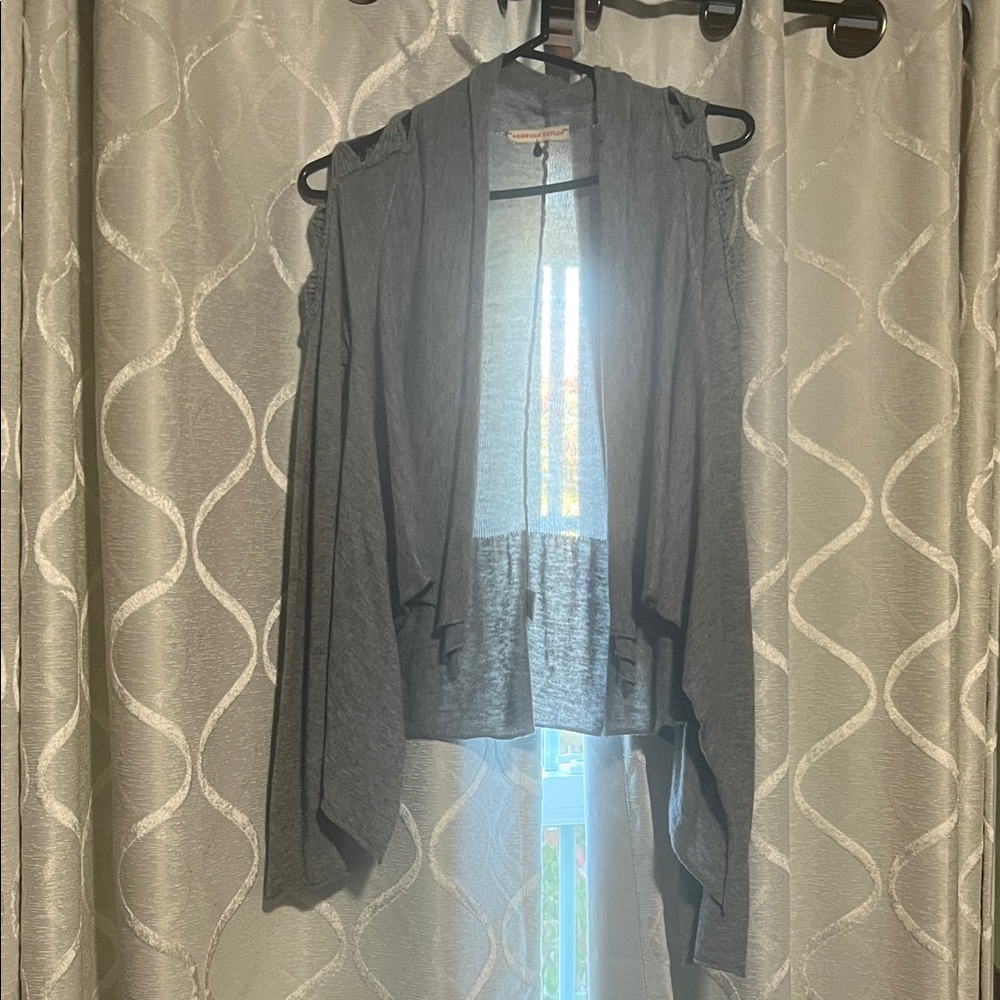 Rebecca Taylor Charcoal Gray Sweater with Detailed Sleeves